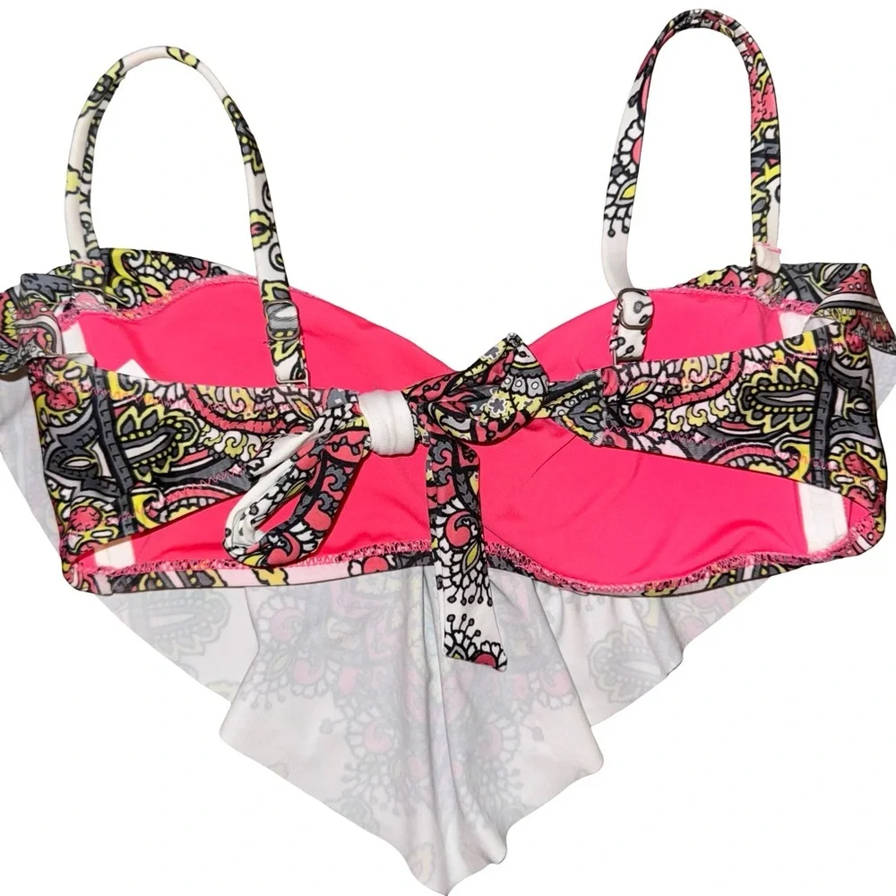 BECCA Rebecca Virtue Paisley butterfly Bikini Top Euro‎ Summer Glam Resort Swim